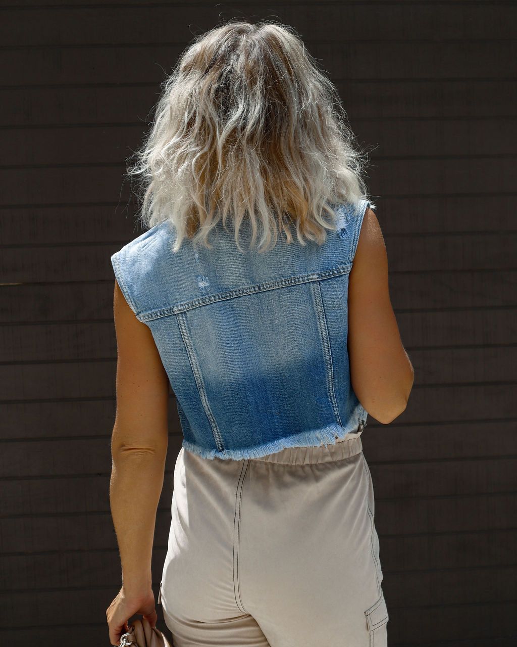 West Bay Denim Crop Vest sold by Vici product image thumbnail 2