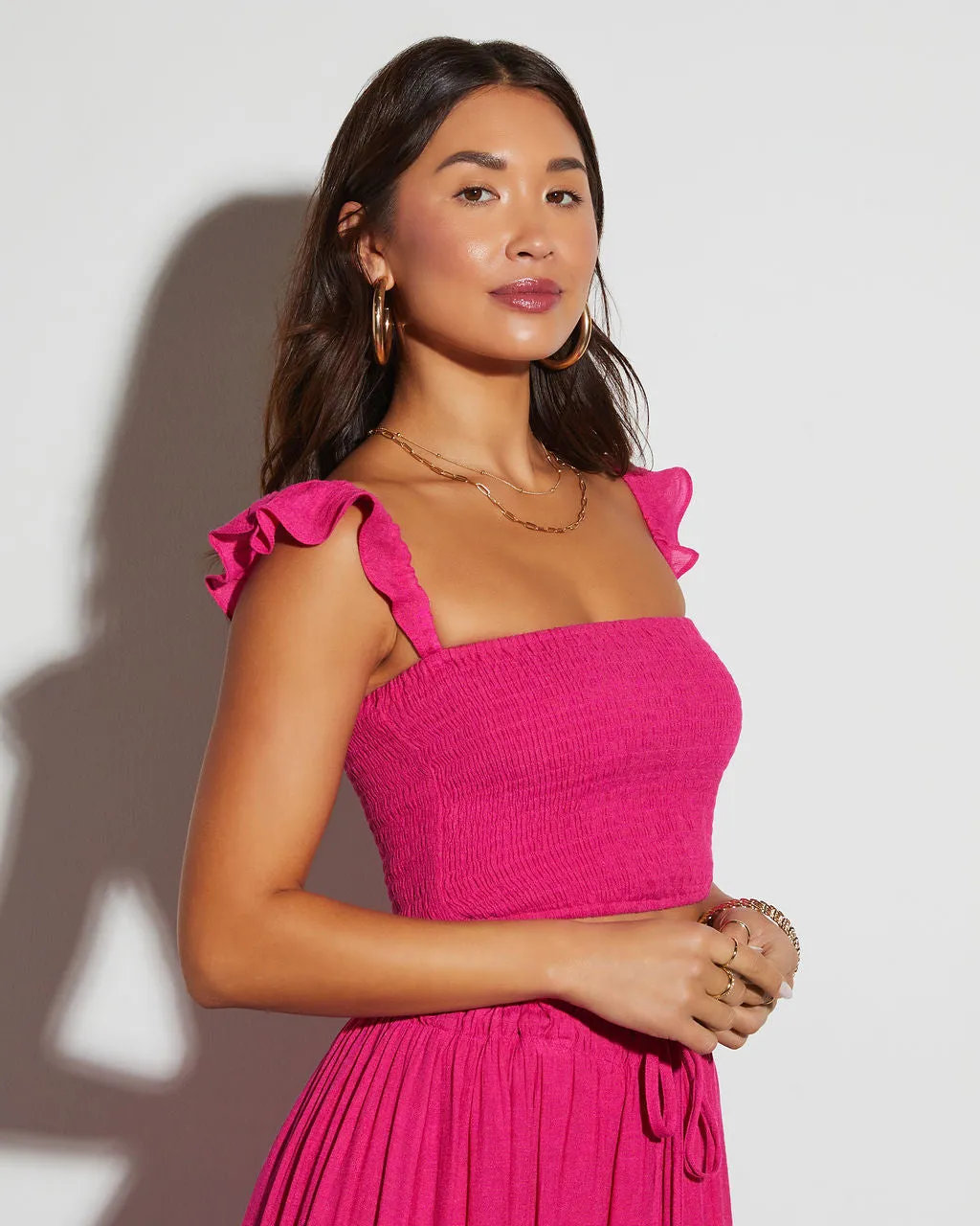 Posie Smocked Crop Top sold by Vici product image thumbnail 3