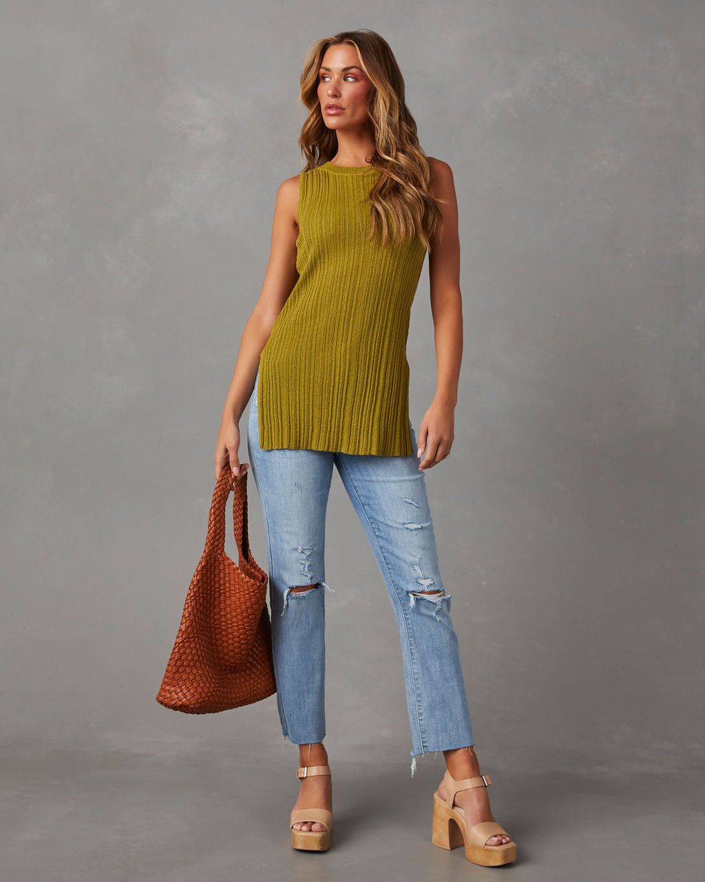 Gilda Sleeveless Top - Light Olive - SALE sold by Vici product image thumbnail 3