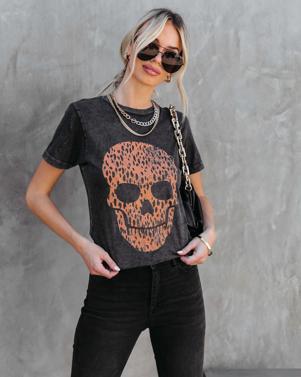 Skull On The Prowl Cotton Tee - FINAL SALE sold by Vici product image thumbnail 5