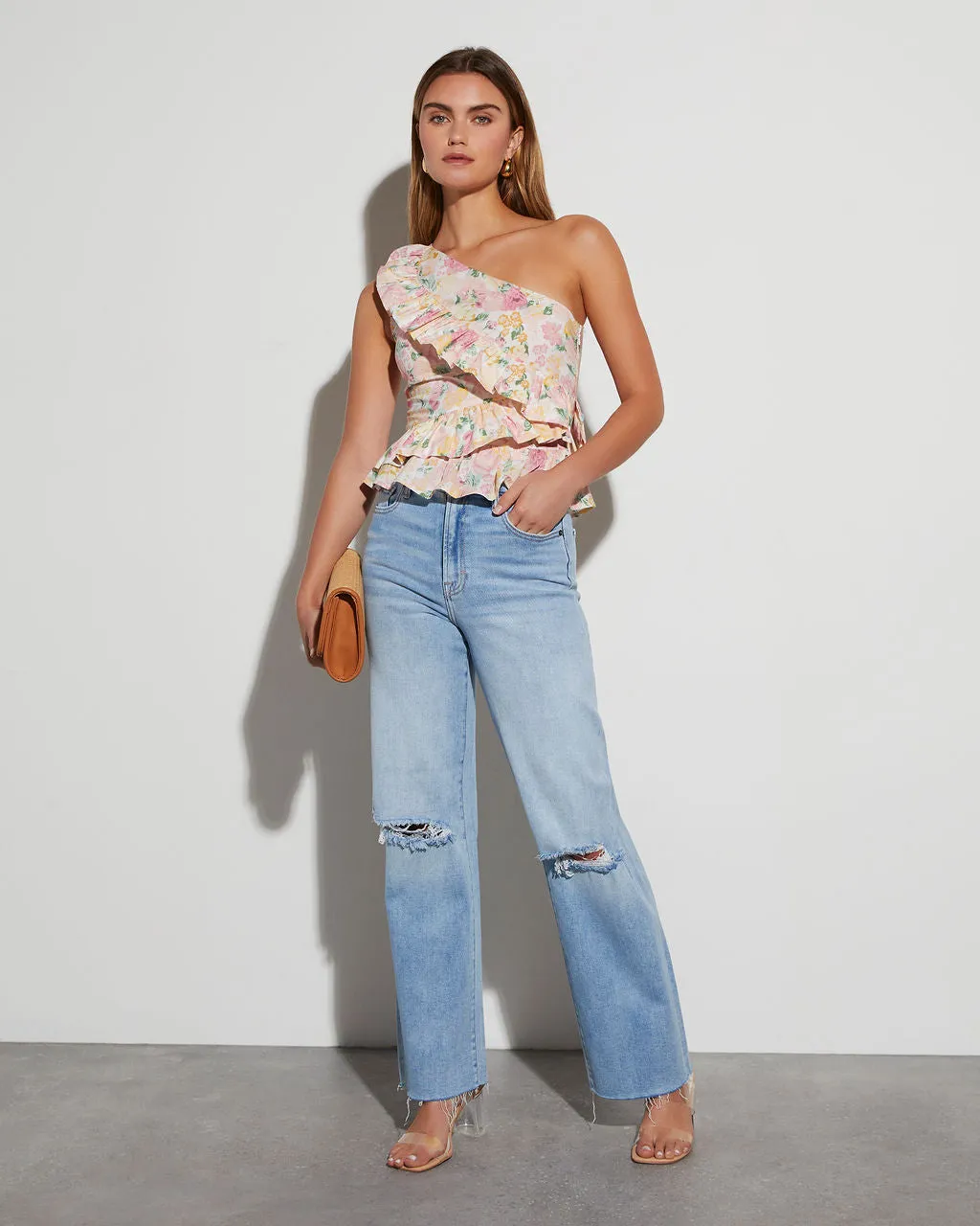 Tiana Floral One Shoulder Top sold by Vici product image thumbnail 2