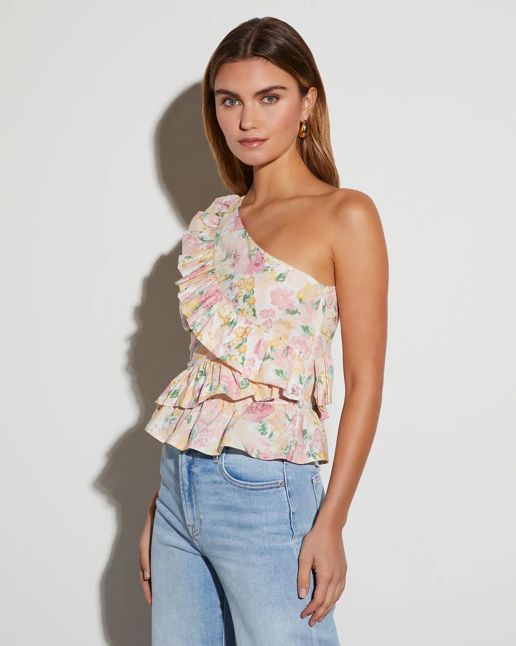 Tiana Floral One Shoulder Top sold by Vici product image thumbnail 3