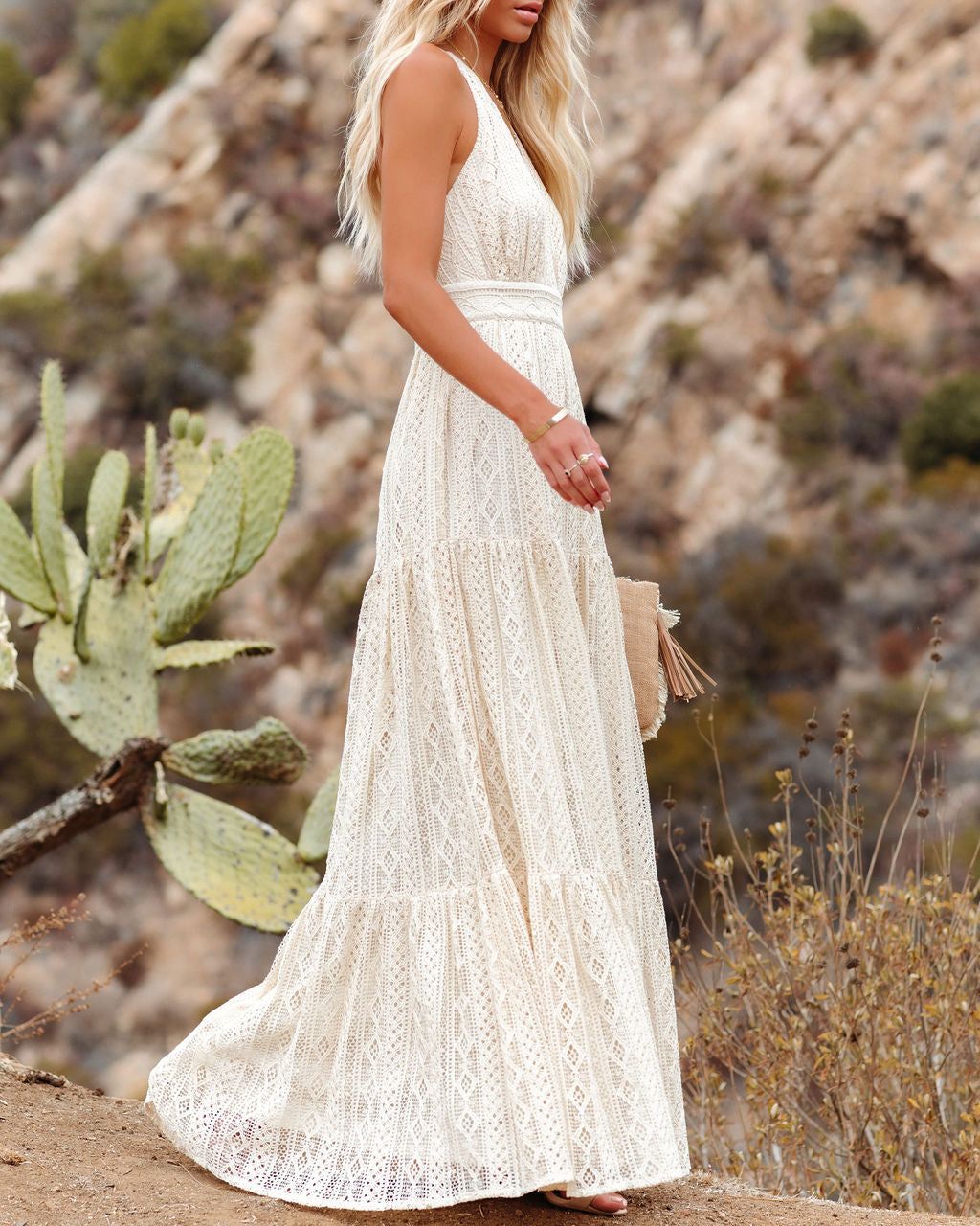 Hawkins Cotton Blend Crochet Lace Maxi Dress - FINAL SALE sold by Vici product image thumbnail 10