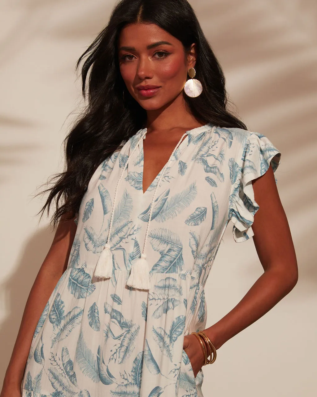 Coastal Blue A-Line Midi Dress sold by Vici product image thumbnail 2