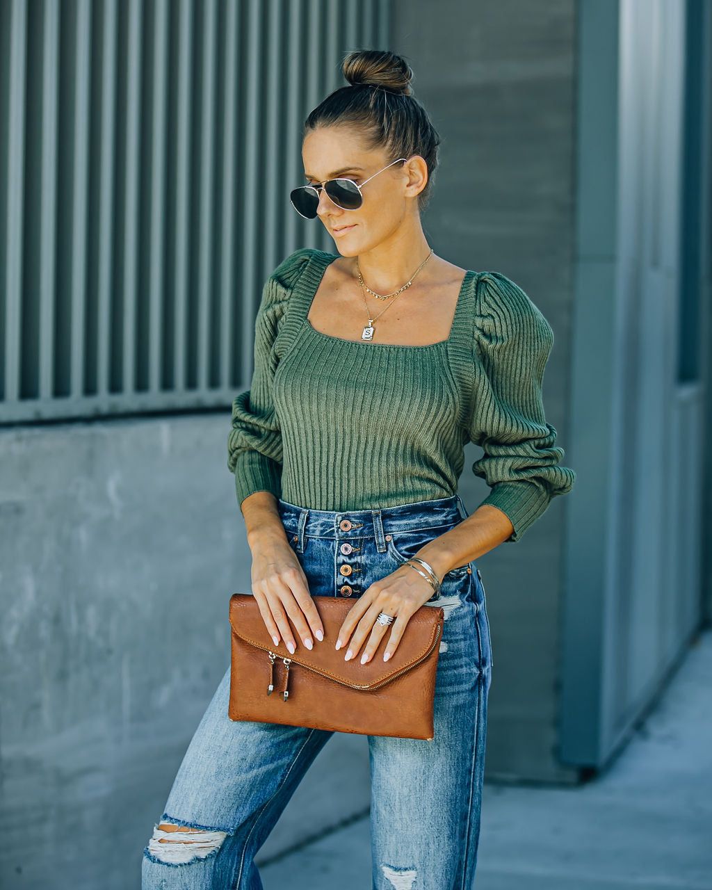 Ford Square Neck Knit Sweater - Fern Green - FINAL SALE sold by Vici product image thumbnail 10