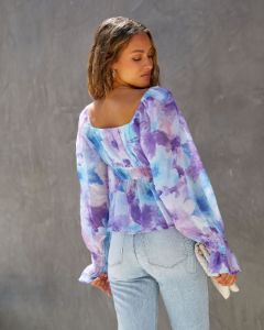 Botanic Bay Floral Front Tie Top sold by Vici