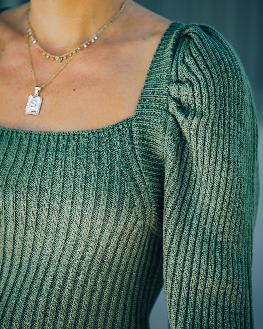 Ford Square Neck Knit Sweater - Fern Green - FINAL SALE sold by Vici product image thumbnail 4