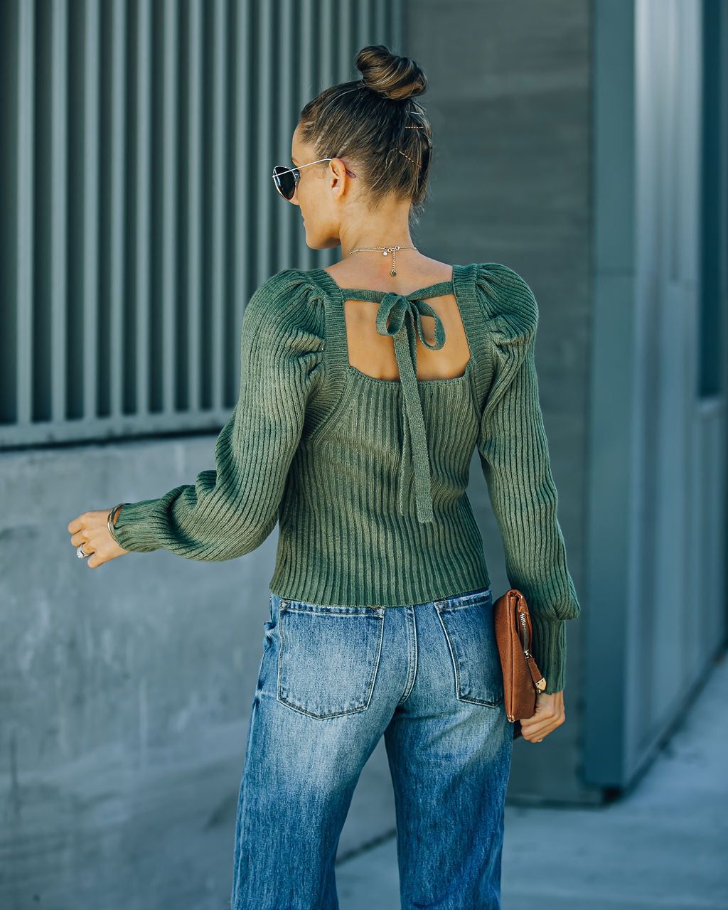 Ford Square Neck Knit Sweater - Fern Green - FINAL SALE sold by Vici product image thumbnail 2