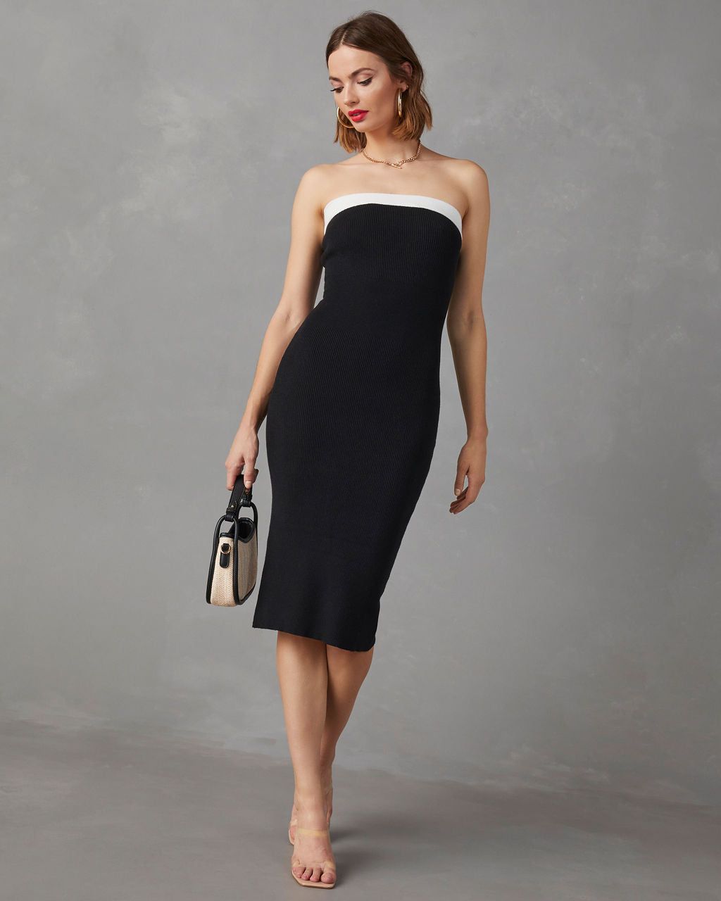 See Me Flourish Strapless Midi Dress - Black - FINAL SALE sold by Vici product image thumbnail 4