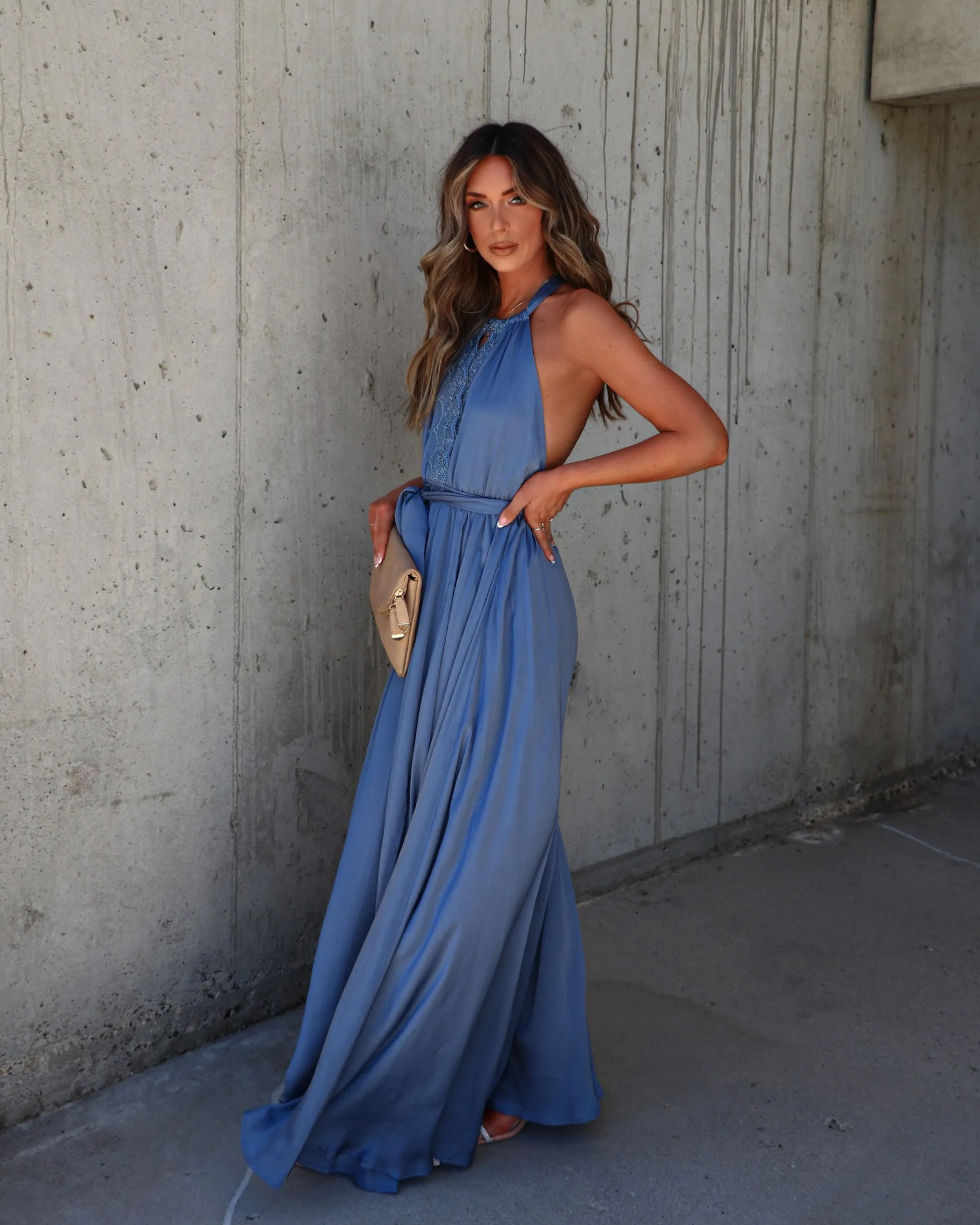 Trayce Satin Maxi Dress sold by Vici product image thumbnail 3