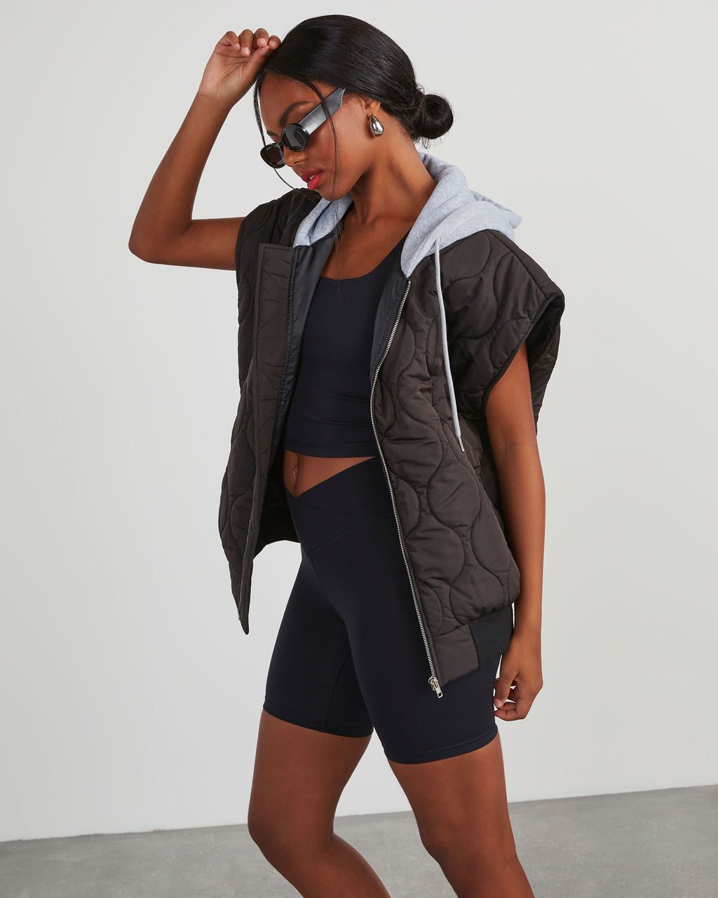 Fall And Forever Hooded Puffer Vest - Black sold by Vici product image thumbnail 3