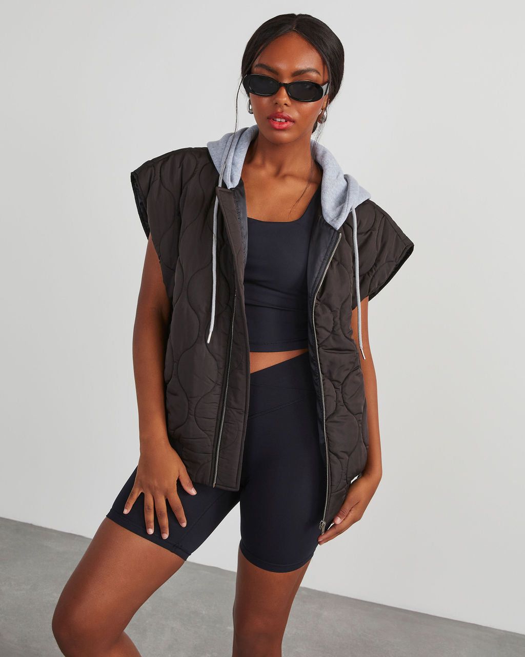 Fall And Forever Hooded Puffer Vest - Black sold by Vici product image thumbnail 5
