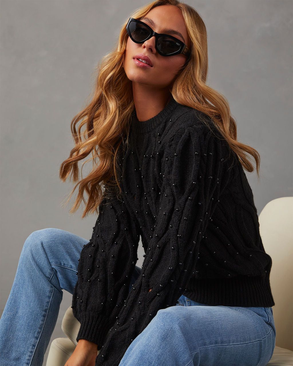 Lyndale Embellished Sweater - Black sold by Vici