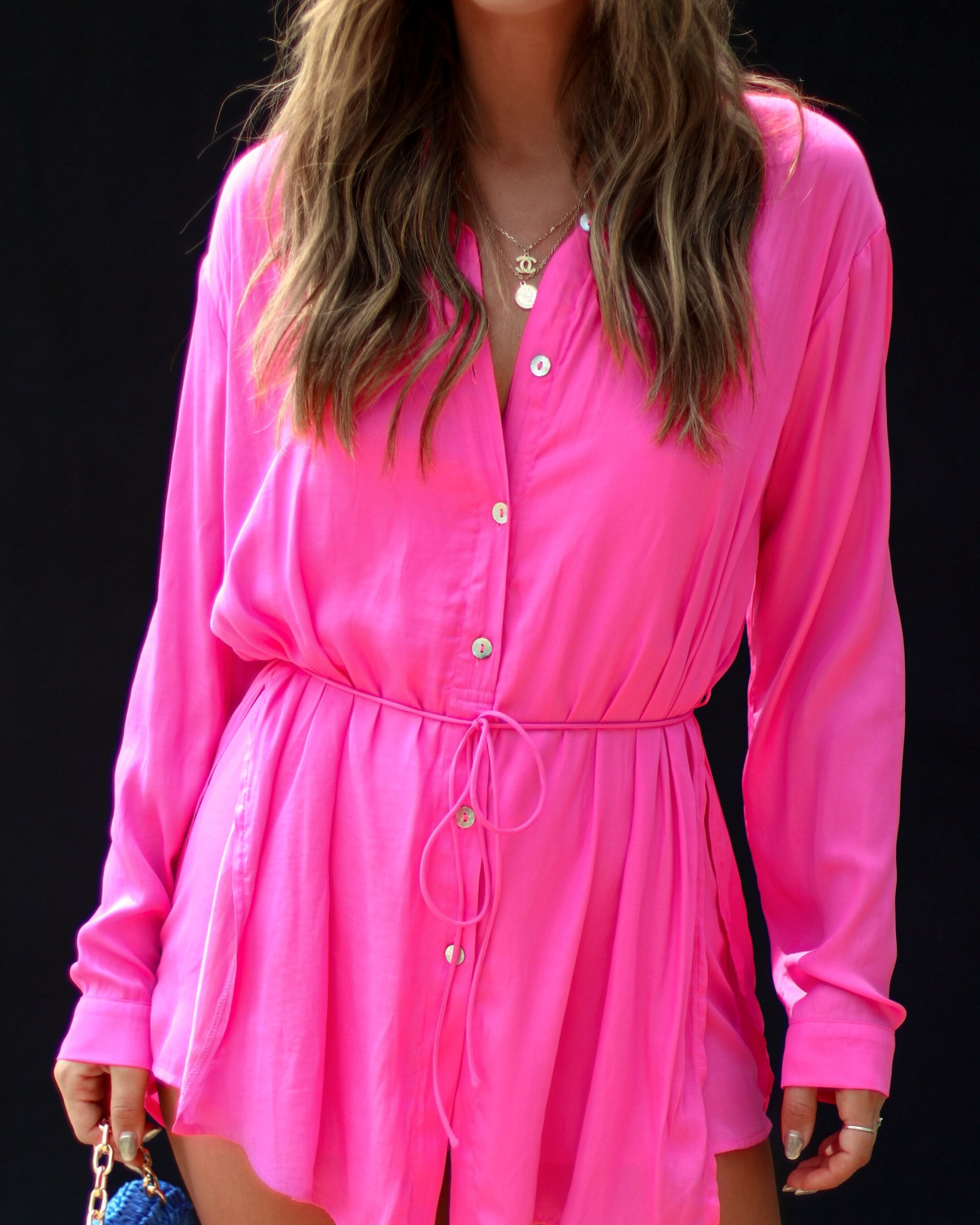 Grinnell Button Front Romper - Bubblegum - SALE sold by Vici product image thumbnail 5