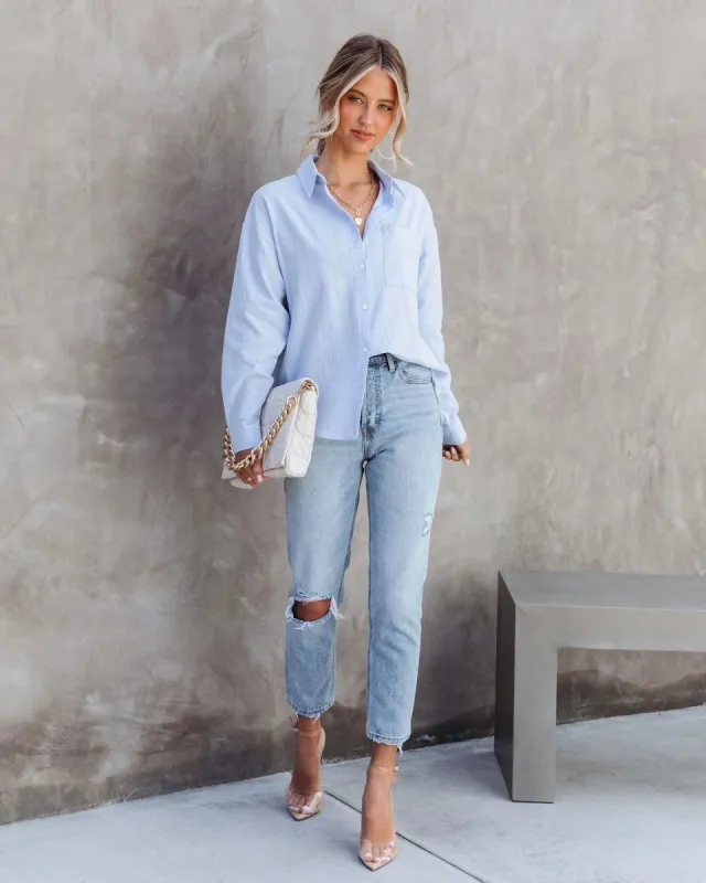 Beyond Words Cotton Button Down Top sold by Vici