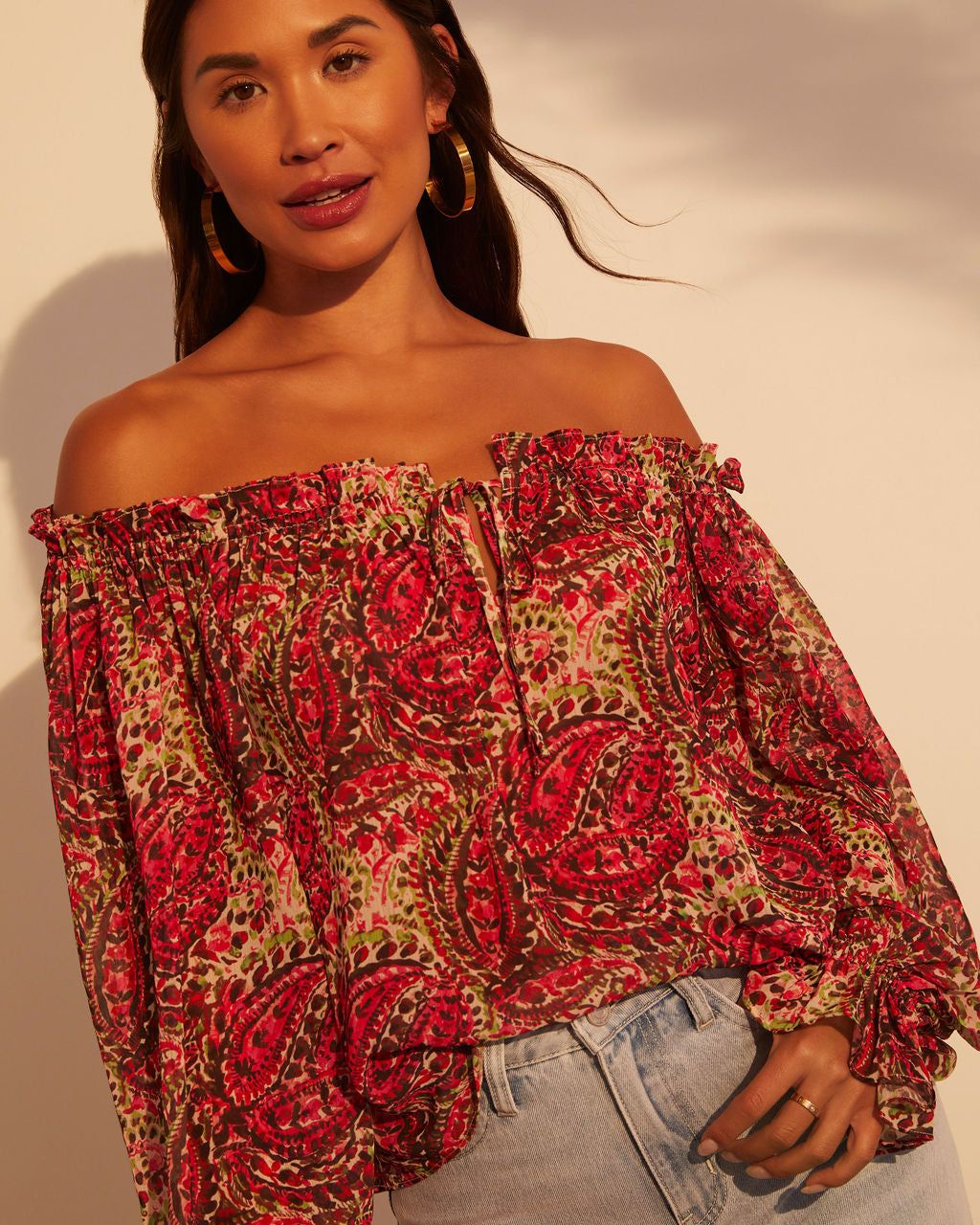 Brinley Off the Shoulder Blouse sold by Vici