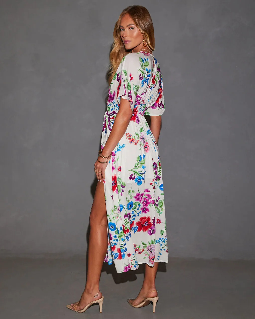 Catrina Kimono Floral Midi Dress sold by Vici product image thumbnail 4