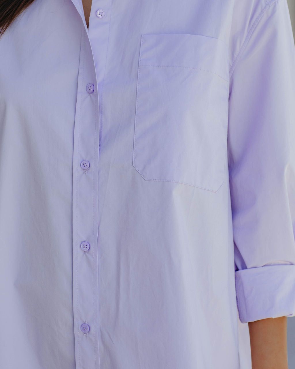 Harmony Cotton Button Down Shirt Dress - Lavender - FINAL SALE sold by Vici product image thumbnail 4