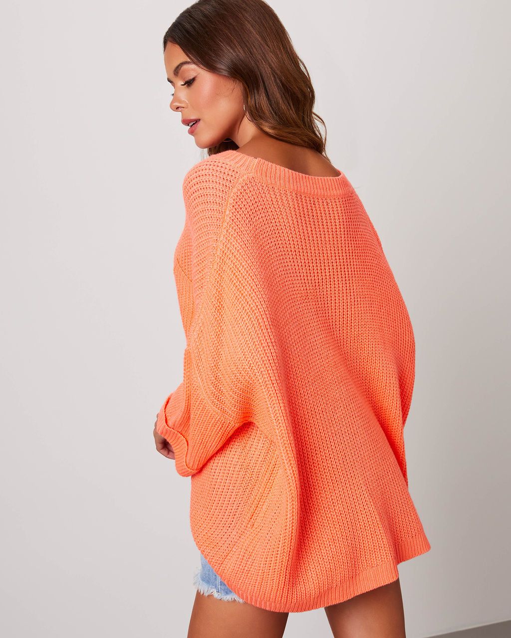 Amata Relaxed Lightweight Sweater - Orange - SALE sold by Vici product image thumbnail 2