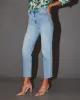 Lynda Super Stretch Mid Rise Straight Leg Jeans sold by Vici