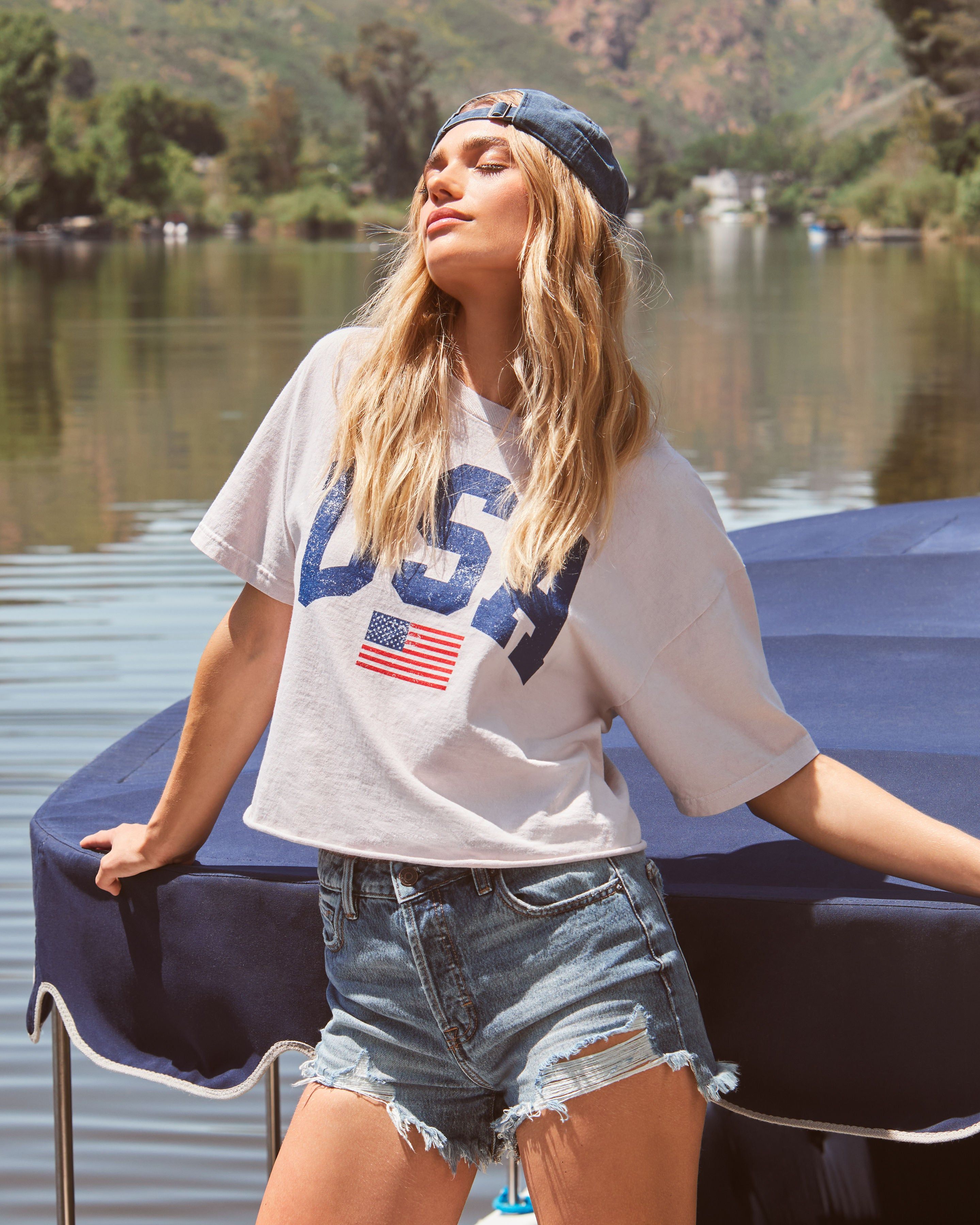 USA Cotton T- Shirt - Light Taupe - SALE sold by Vici