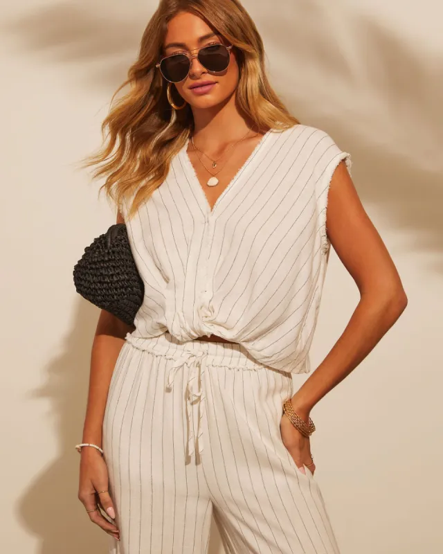 Lucienne Striped Sleeveless Top sold by Vici