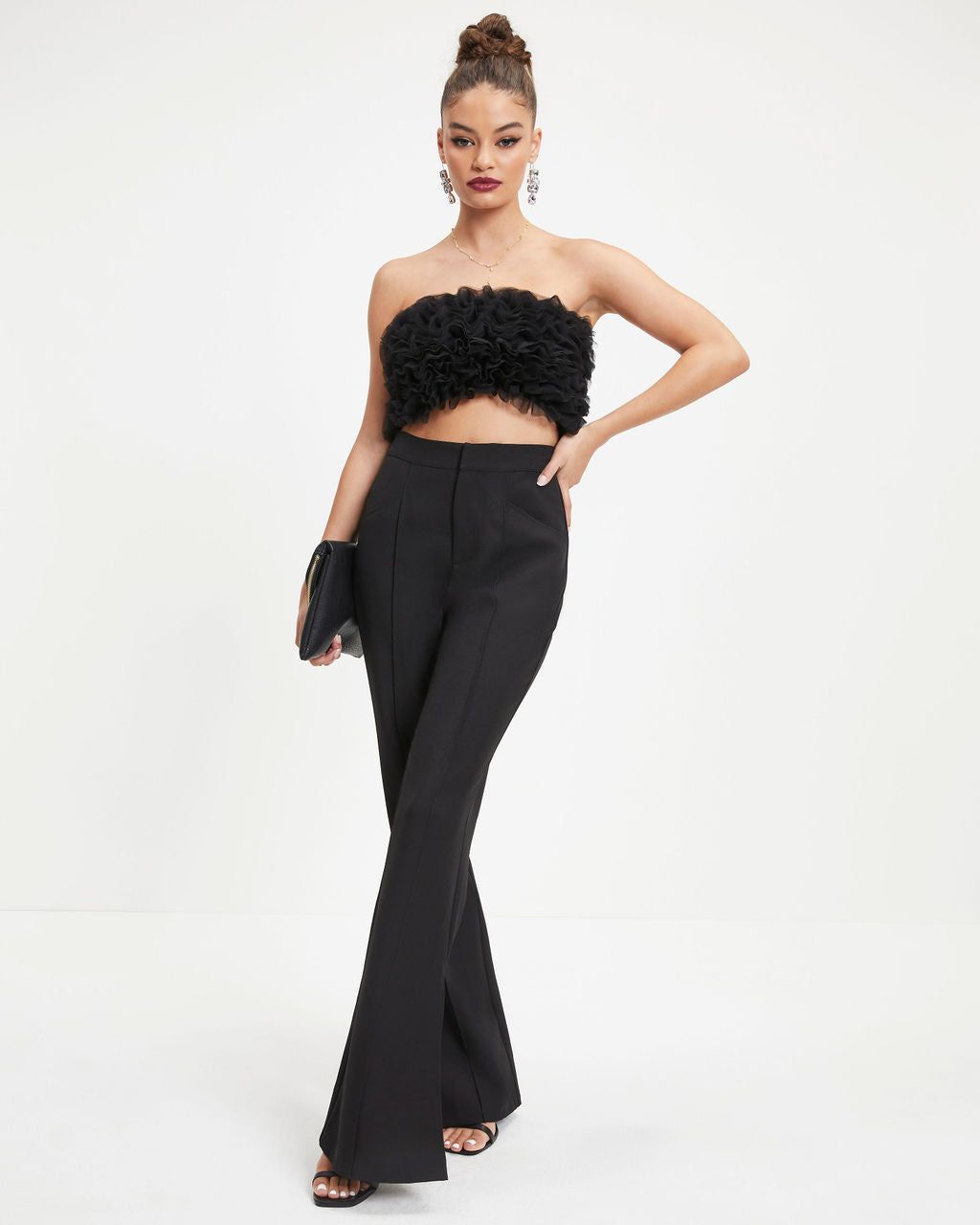 Black Swan Strapless Tulle Crop Top sold by Vici