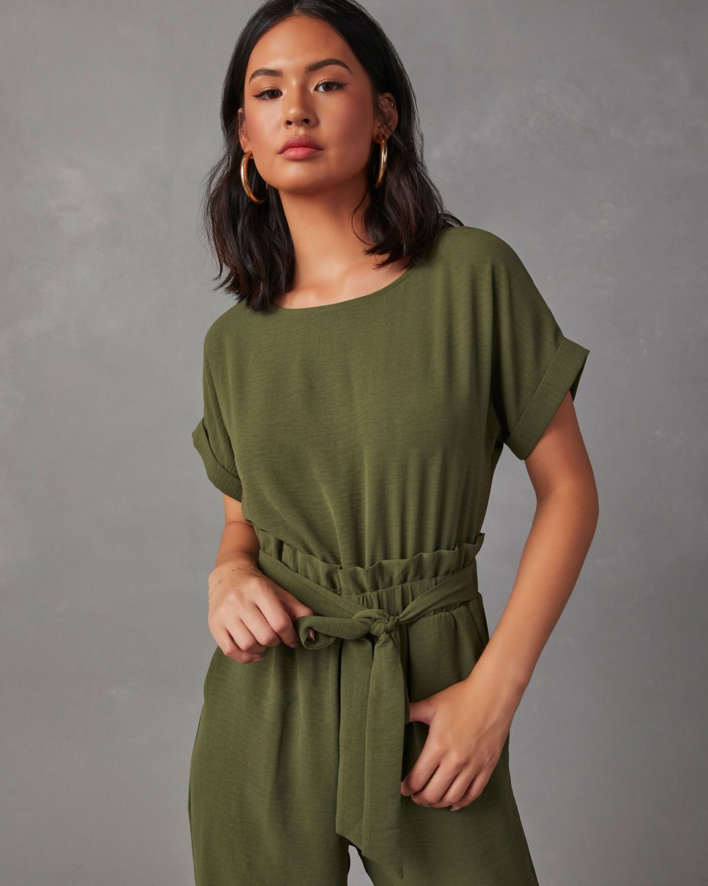 Virginia Pocketed Jumpsuit - Olive sold by Vici product image thumbnail 2