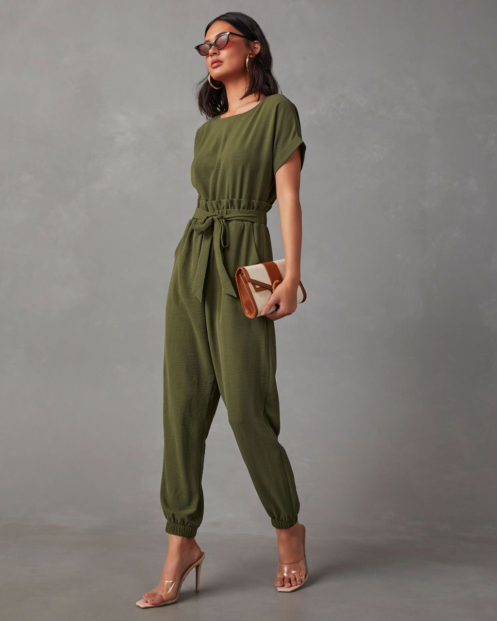 Virginia Pocketed Jumpsuit - Olive sold by Vici product image thumbnail 6