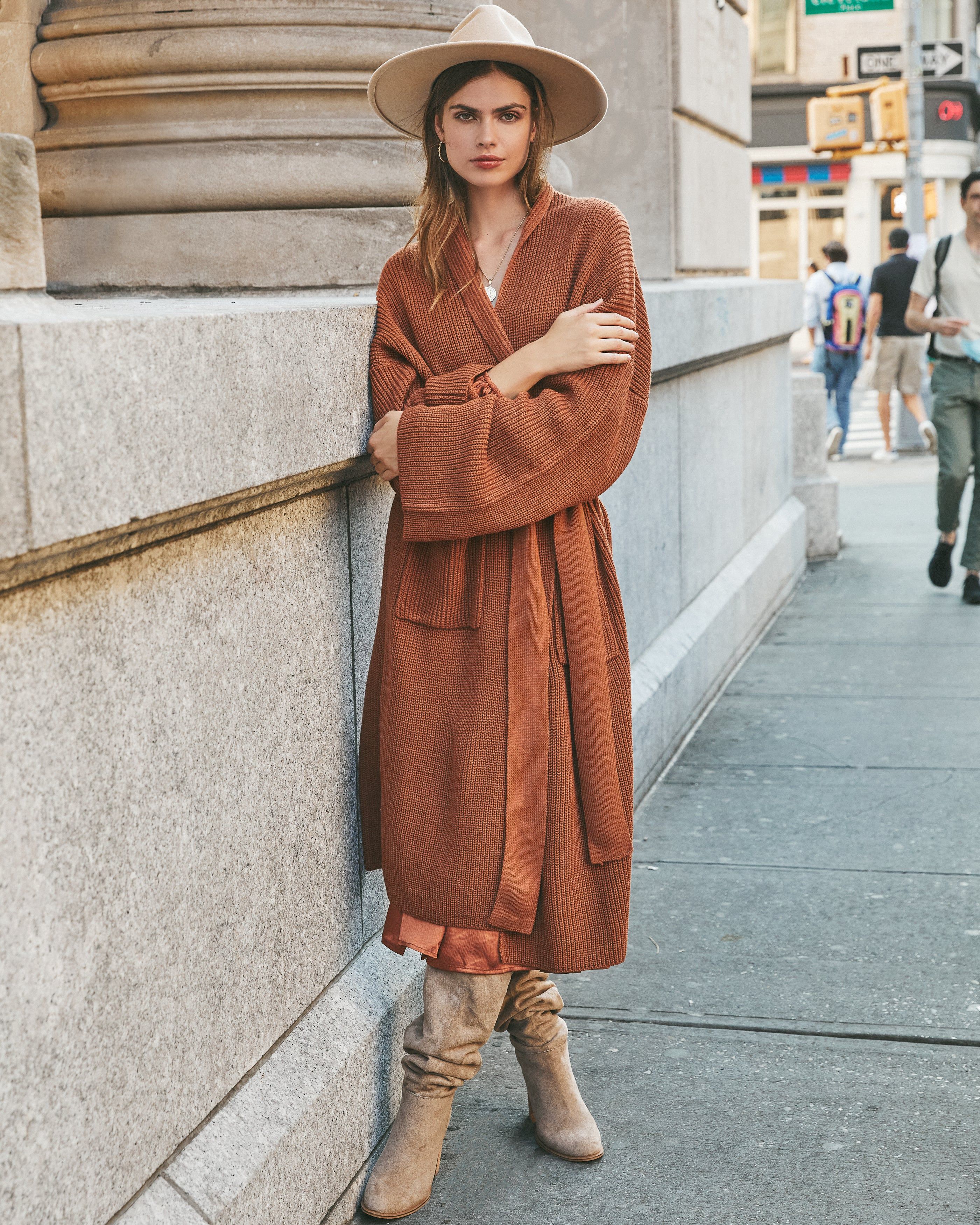 East River Pocketed Knit Duster Cardigan - Rust - FINAL SALE sold by Vici product image thumbnail 3