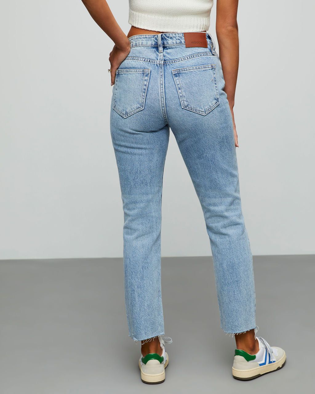Rowena High Rise Distressed Straight Jeans - Medium Wash - SALE sold by Vici product image thumbnail 2