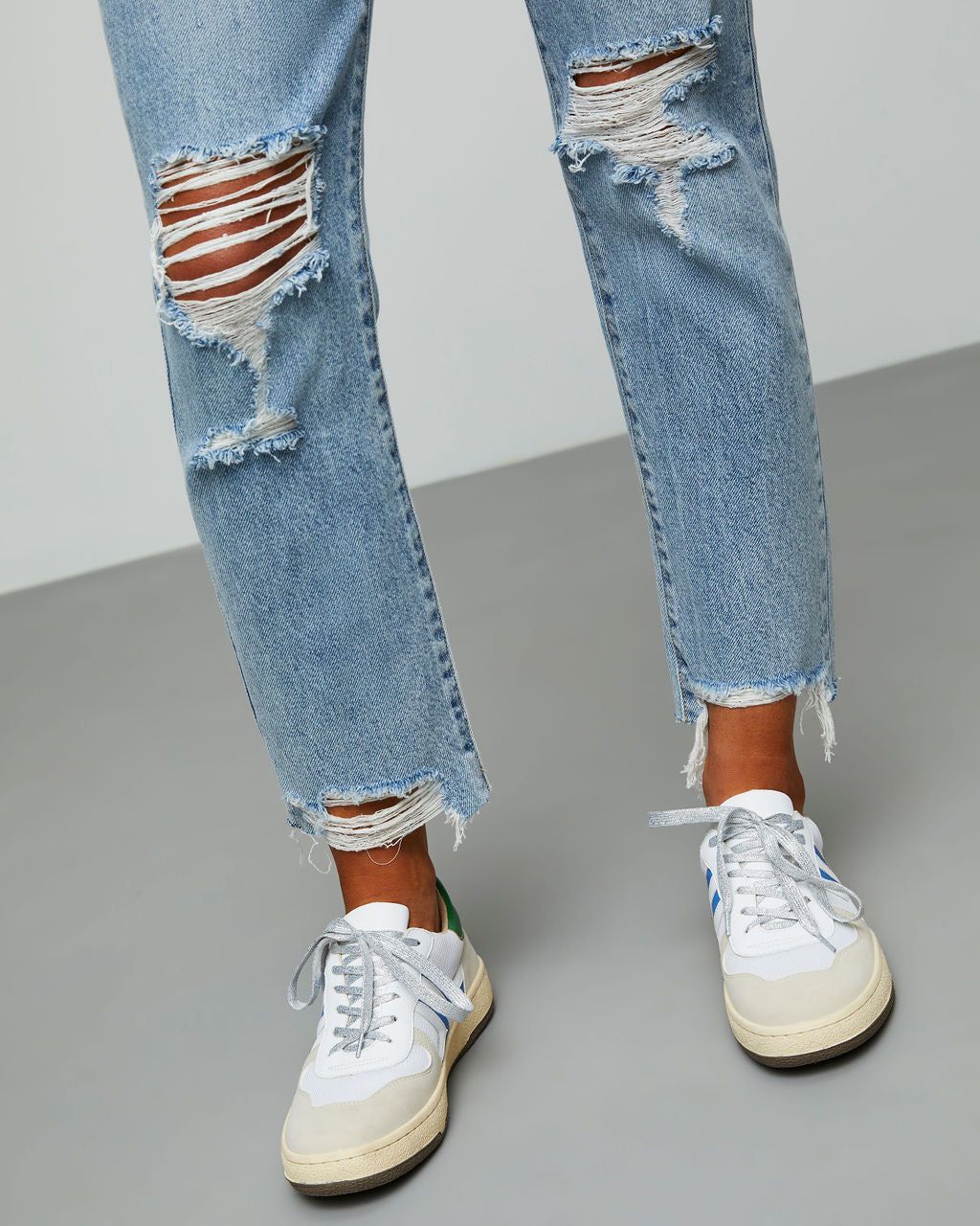Rowena High Rise Distressed Straight Jeans - Medium Wash - SALE sold by Vici product image thumbnail 5