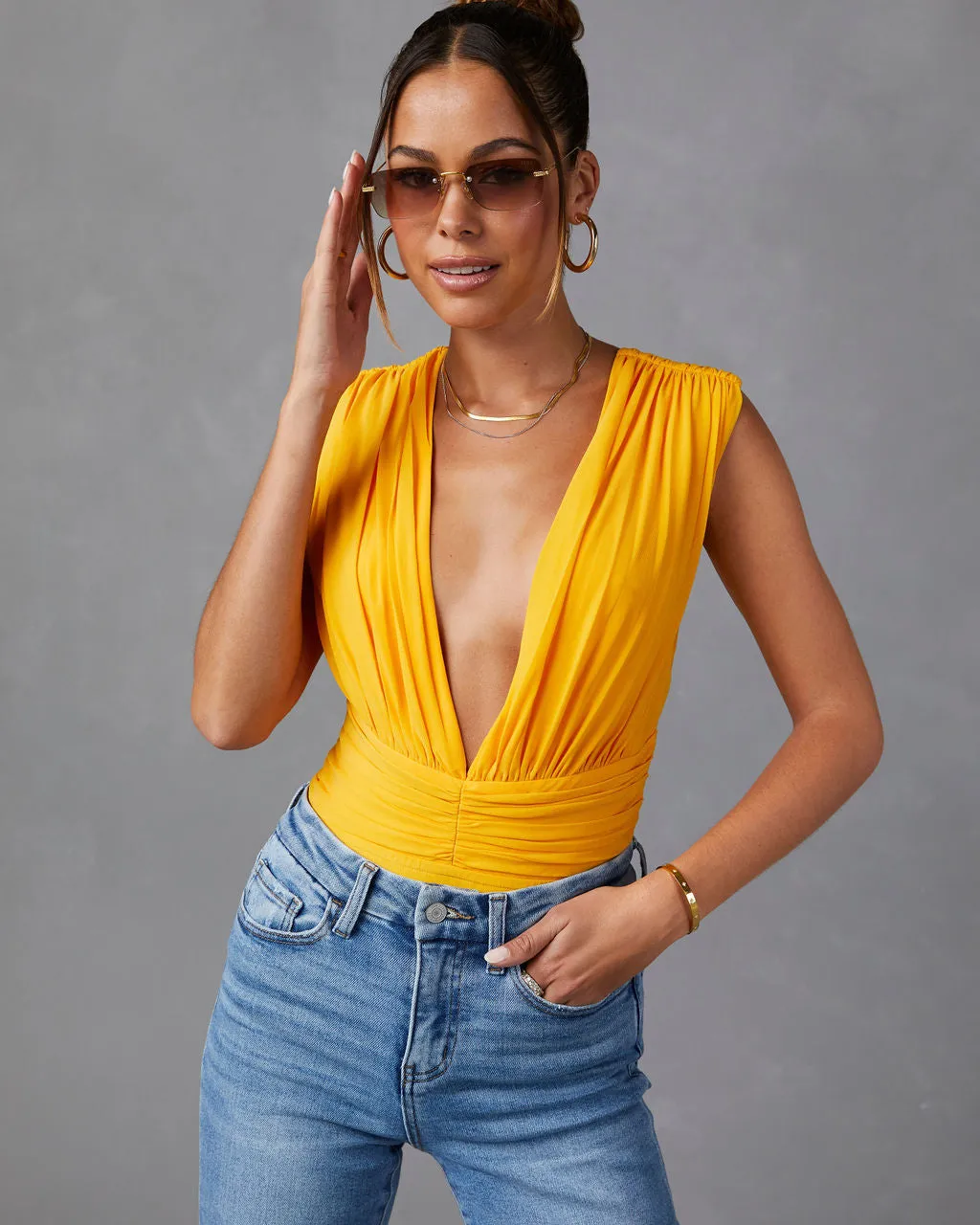 Perrine Drape Front Bodysuit sold by Vici product image thumbnail 4