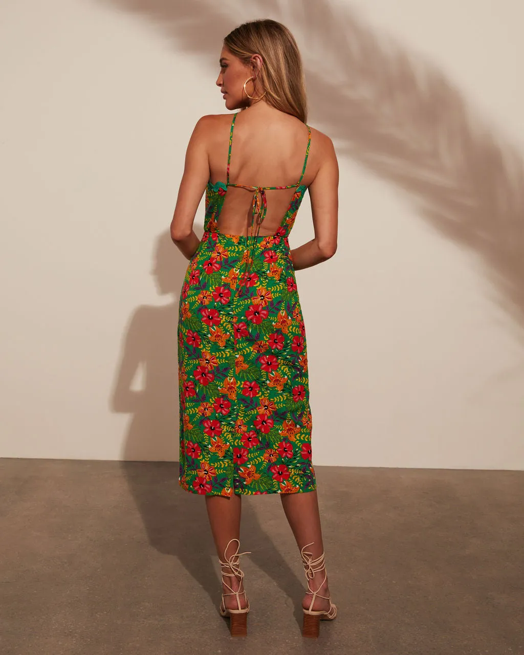 Freya Halter Floral Scallop Trim Midi Dress sold by Vici product image thumbnail 4