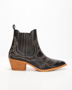 Tisa Western Ankle Booties - Black sold by Vici