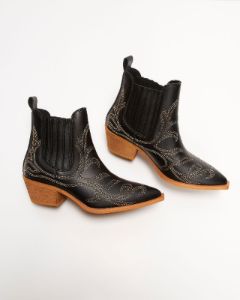 Tisa Western Ankle Booties - Black sold by Vici