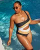 Raya Colorblock Cutout One Piece Swimsuit sold by Vici