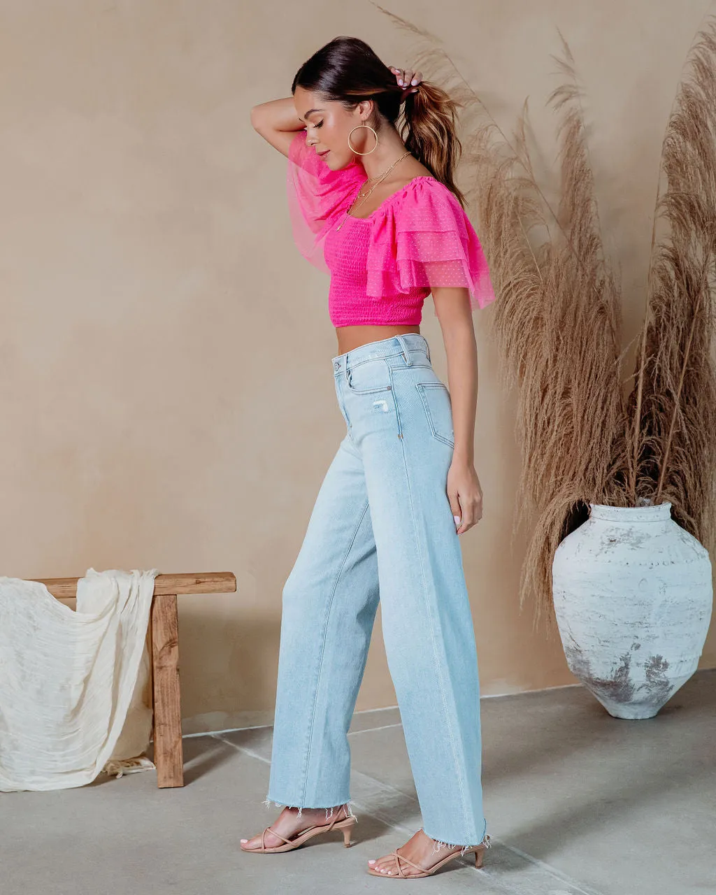 Prima Donna Smocked Tulle Flutter Sleeve Top sold by Vici product image thumbnail 5