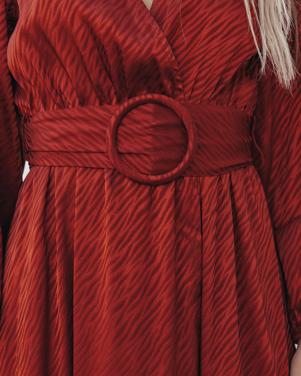 Glitzy Night Satin Belted Maxi Dress - FINAL SALE sold by Vici product image thumbnail 4