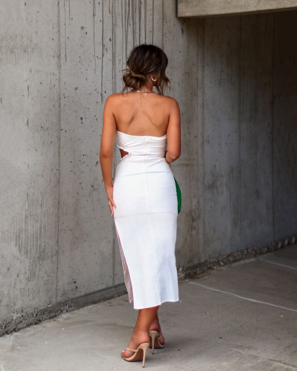 Raelynn Strapless Cutout Midi Dress - White - FINAL SALE sold by Vici product image thumbnail 2