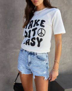 Taking It Easy Cotton Tee - FINAL SALE sold by Vici