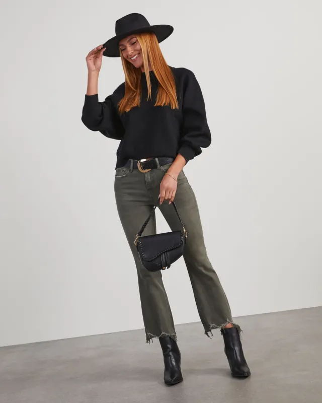 Beverly Mid Rise Cropped Flare Jeans sold by Vici