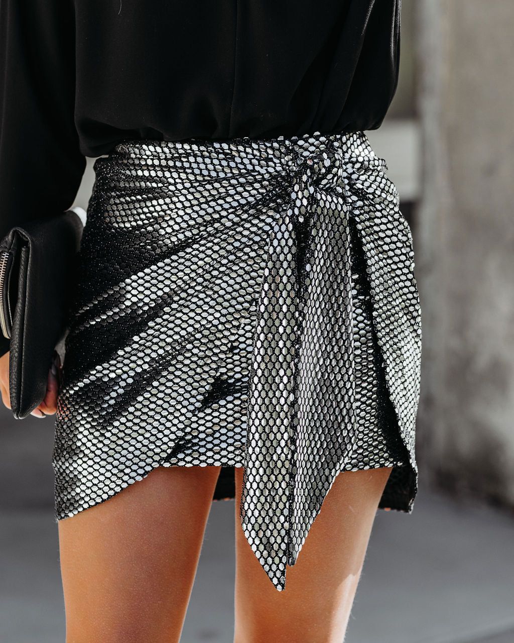 After Hours Sequin Tie Mini Skirt - FINAL SALE sold by Vici product image thumbnail 5