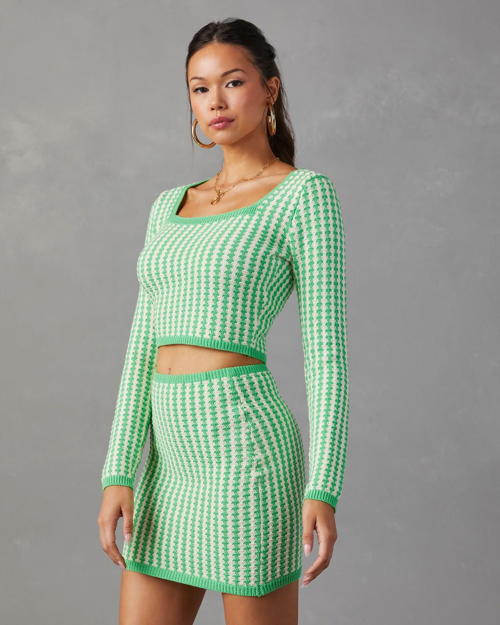 Crosby Crochet Long Sleeve Top - Green - FINAL SALE sold by Vici product image thumbnail 4