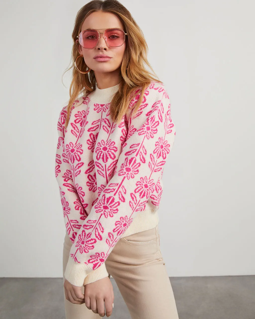 Field Of Daisies Knit Sweater sold by Vici