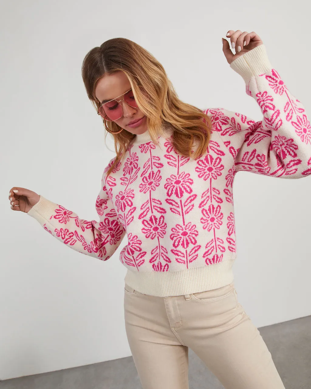 Field Of Daisies Knit Sweater sold by Vici product image thumbnail 4