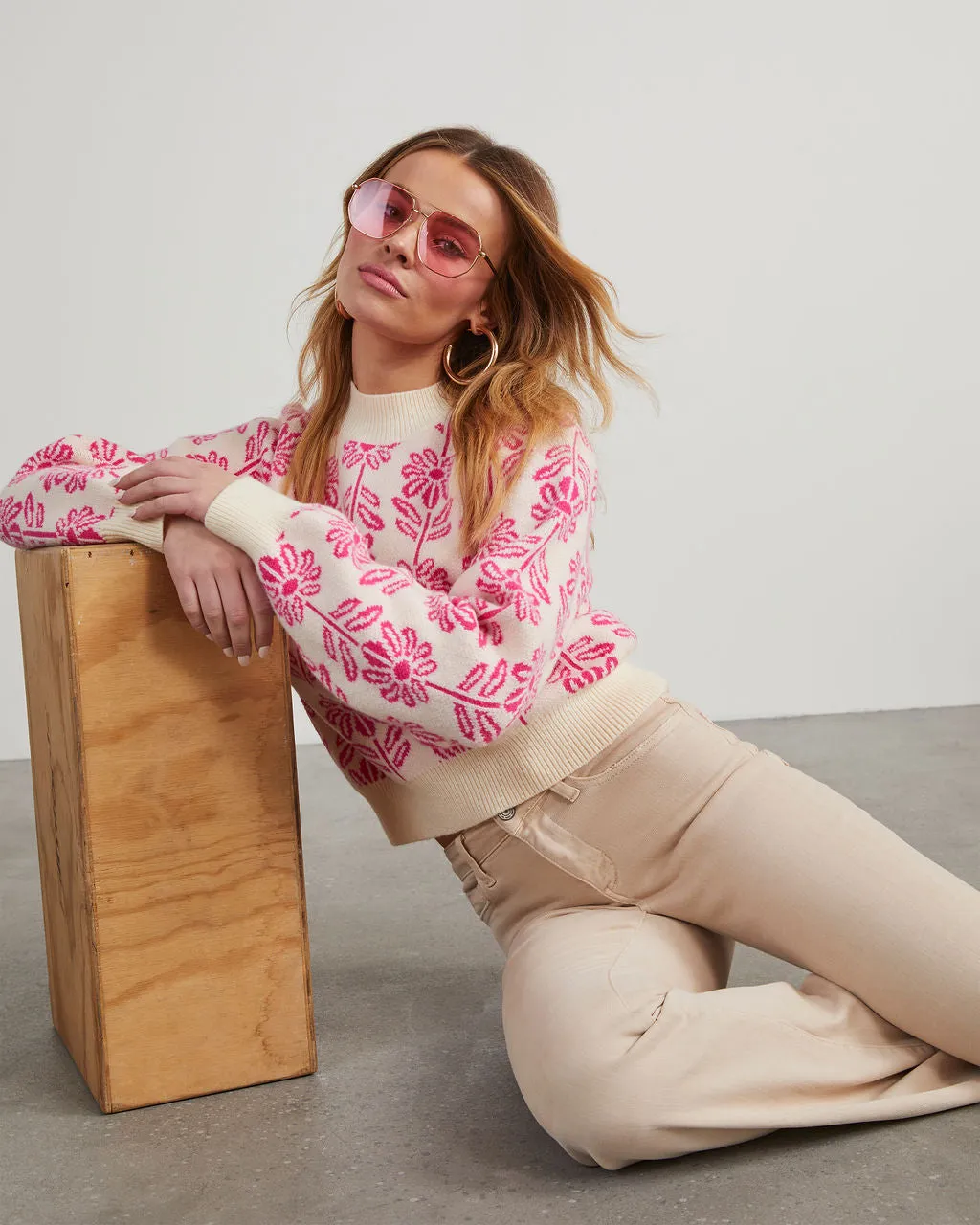 Field Of Daisies Knit Sweater sold by Vici product image thumbnail 2