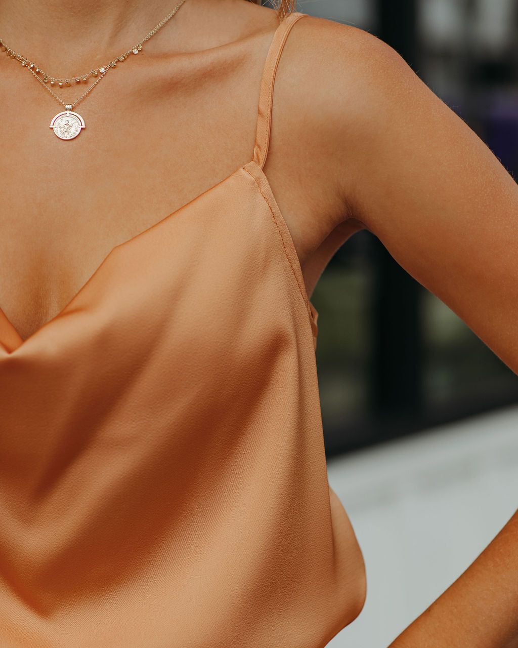 Chana Satin Cami Tank - Orange Mist - FINAL SALE sold by Vici product image thumbnail 4