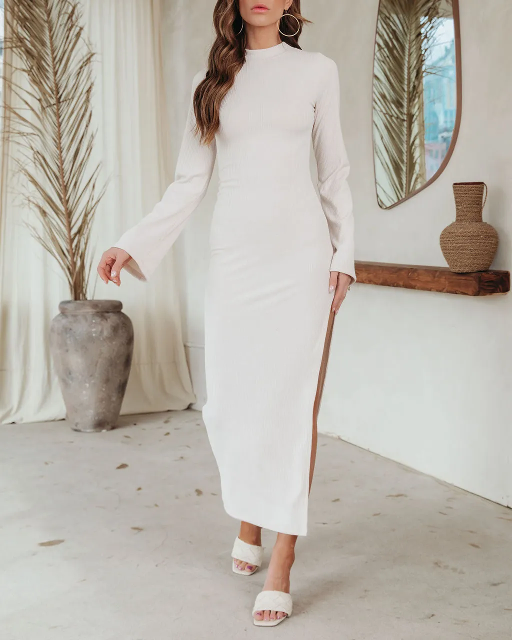 Simpson Ribbed Side Slit Maxi Dress sold by Vici product image thumbnail 5