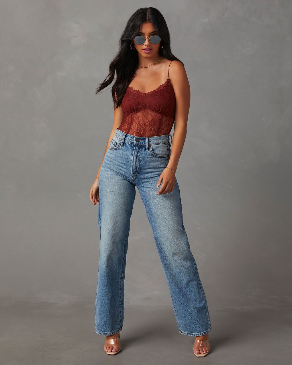 Late Night Lace Bodysuit - Rust sold by Vici product image thumbnail 6